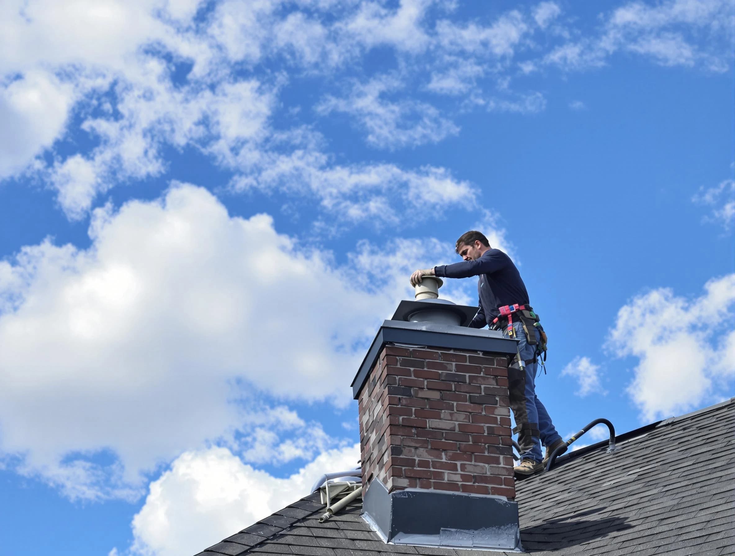 Peabody Chimney Sweep installing a sturdy chimney cap in Peabody, MA