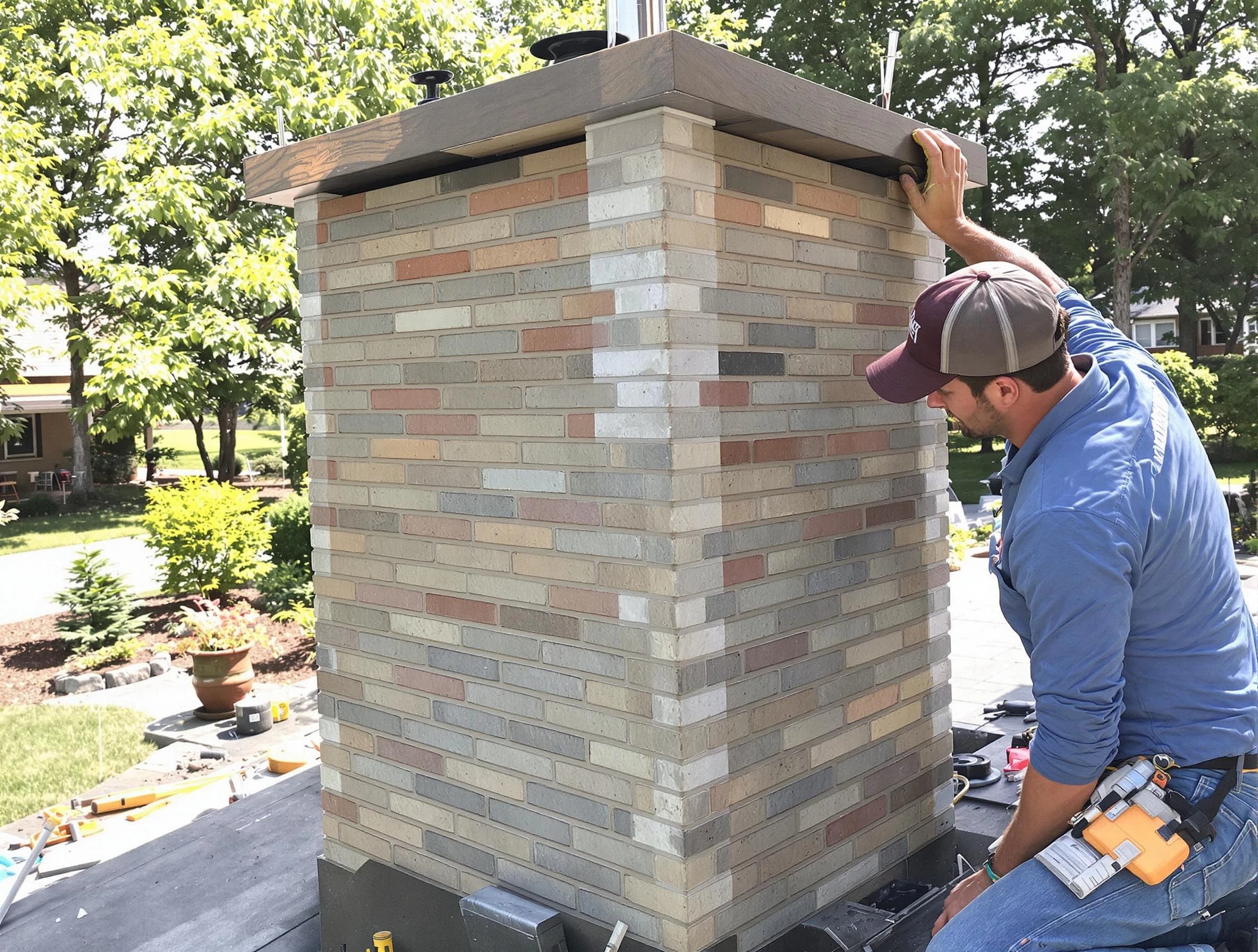 Peabody Chimney Sweep completing a modern chimney remodel in Peabody, MA