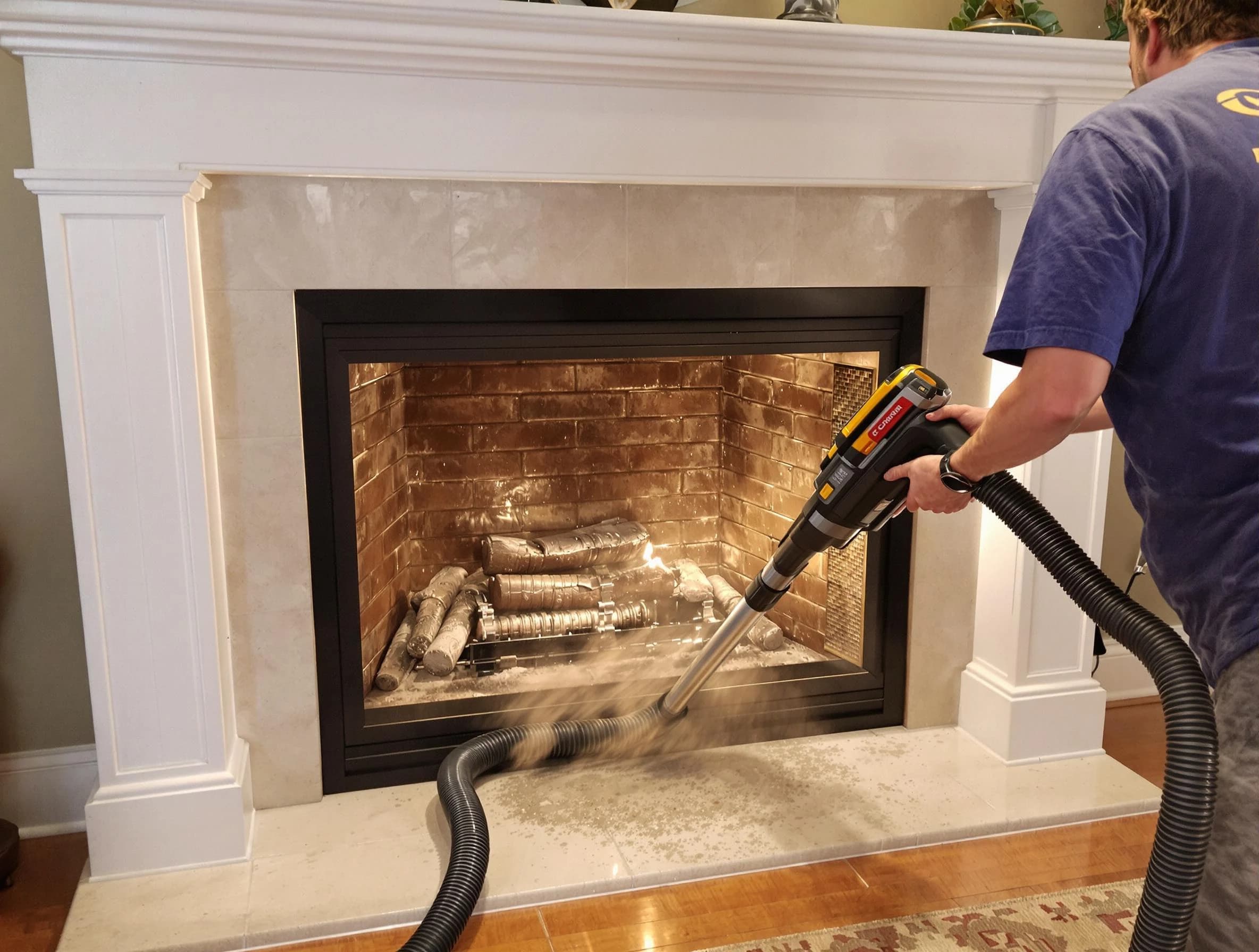 Fireplace cleaning performed by Peabody Chimney Sweep in Peabody, MA