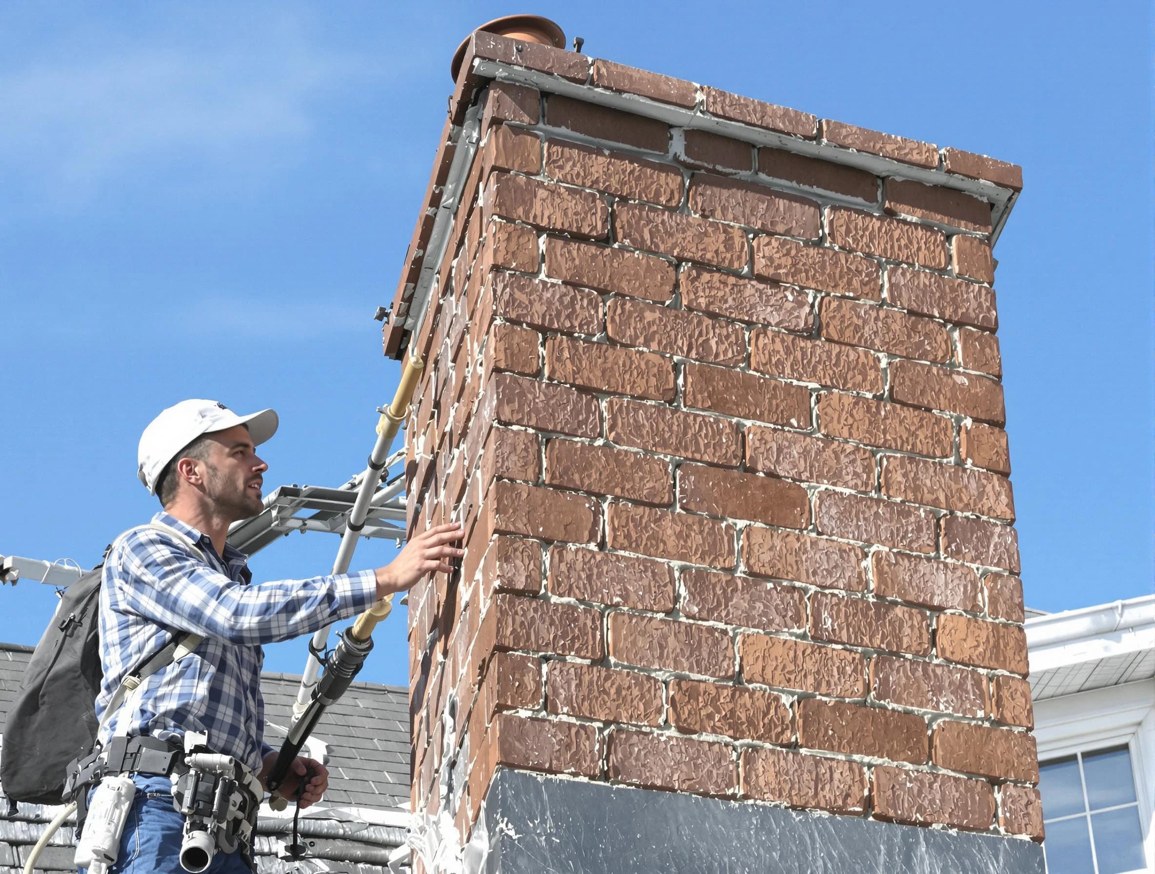Brickwork for a chimney rebuild by Peabody Chimney Sweep in Peabody, MA