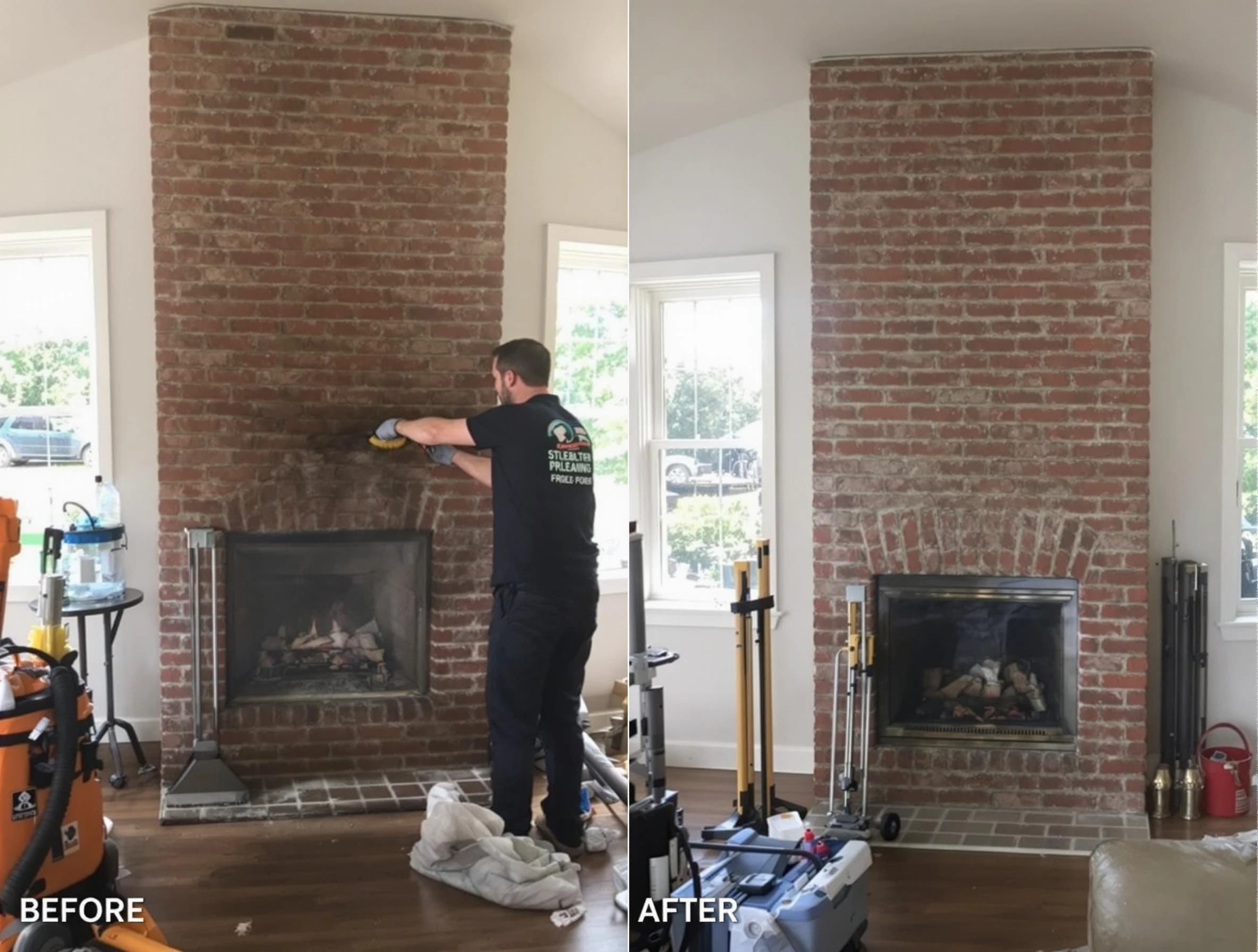Finished chimney sweeping service by Peabody Chimney Sweep in Peabody, MA