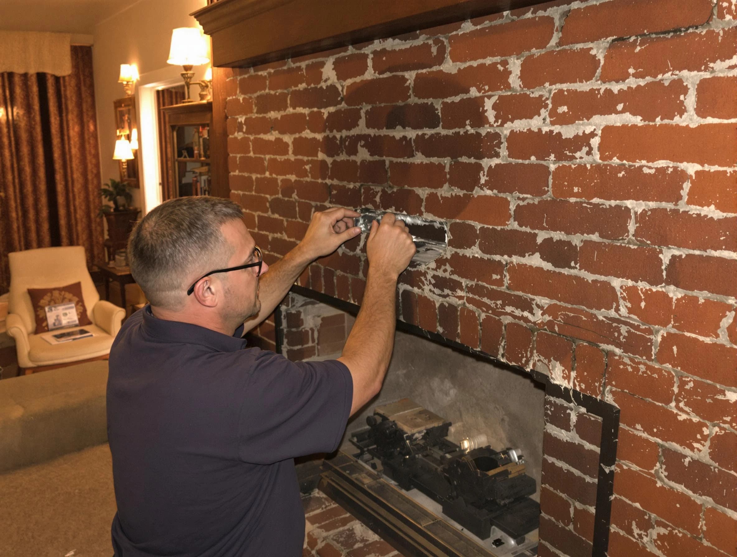 Peabody Chimney Sweep expert fixing a fireplace in Peabody, MA