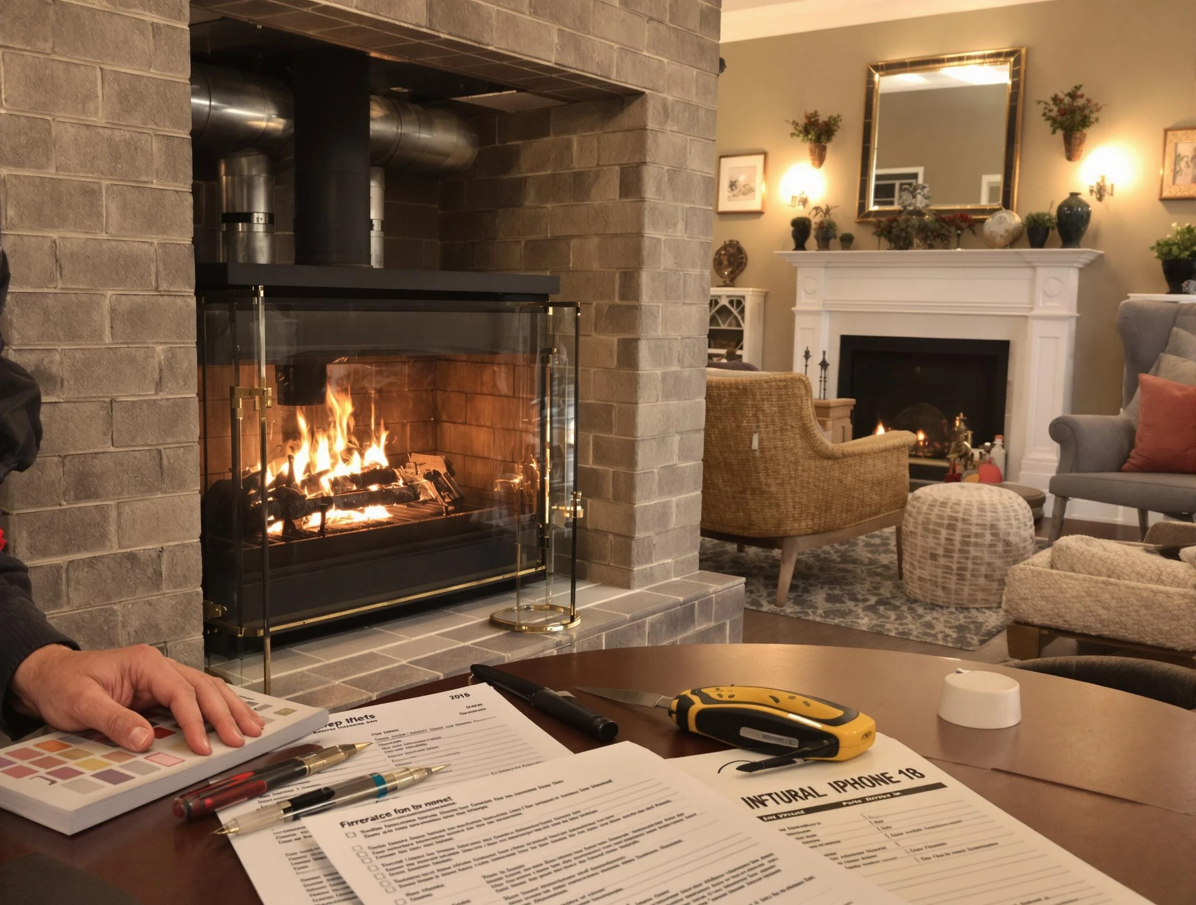 Peabody Chimney Sweep verifying fireplace safety measures in Peabody, MA